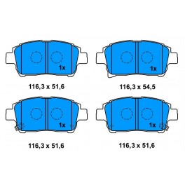 PA275AF SERIE PATTINI TOYOTA IQ (KGJ1_, NGJ1_) 1.0 1.4 D4D 2009- ANTERIORE PA275AF SERIE PATTINI TOYOTA IQ (KGJ1_, NGJ1_) 1.0 1.4 D4D 2009- ANTERIORE