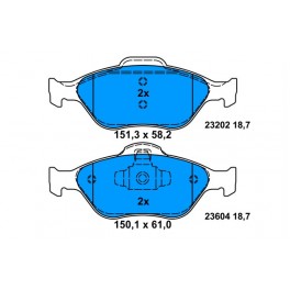 0986424558 SERIE PATTINI FORD FIESTA V, FUSION 1.4 1.6 TDCI 2001- (ANTERIORE) 0986424558 SERIE PATTINI FORD FIESTA V, FUSION 1.4 1.6 TDCI 2001- (ANTERIORE)