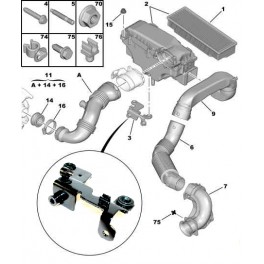 1436S4 STAFFA SUPPORTO FILTRO ARIA PEUGEOT CITROEN TUTTI I TIPI 1.6HDI
