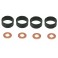1204698 + 1348625 BOCCOLA + RONDELLA INIETTORI FORD FIESTA 1.4 TDCI (KIT 4 + 4 PZ)