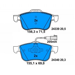 2433901 SERIE PATTINI FRENO ANTERIORE ALFA 159 (939) 8/16V - 09/05- 2433901 SERIE PATTINI FRENO ANTERIORE ALFA 159 (939) 8/16V - 09/05-