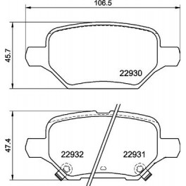 PATTINI FRENO OPEL MOKKA, MOKKA X (J13) 1.4 X41398 2293001 (_76) POSTERIORE PATTINI FRENO OPEL MOKKA, MOKKA X (J13) 1.4 X41398 2293001 (_76) POSTERIORE